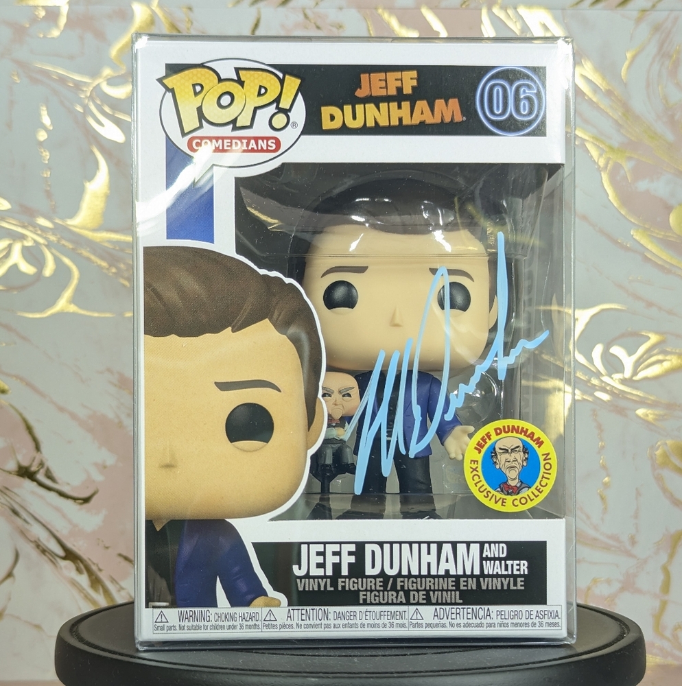 Funko Pop! Comedians Jeff Dunham with Walter 06, Signed MIB, Blue Jacket